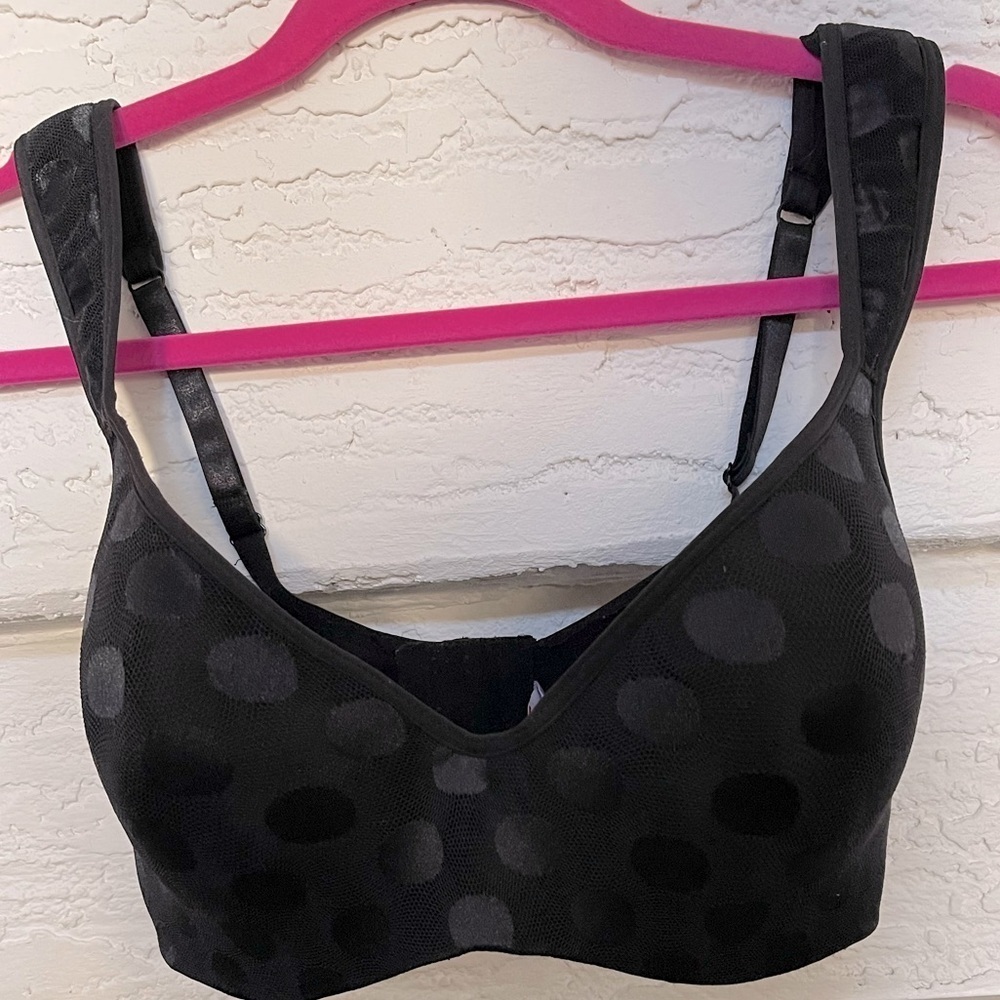 IZOD Black polka dot bra 38D